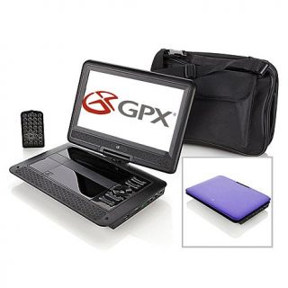 10" Swivel LCD Screen Portable DVD Player with 4 Hour Battery, Case and 2 Pairs