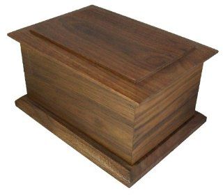 Solid Walnut Cremation Urn   Bevel Top Series   233 Cubic Inch Capacity 