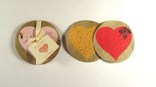 plantable coasters heart by plant a bloomer
