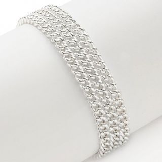 La dea Bendata Triple Curb Link Sterling Silver 7 1/2" Bracelet