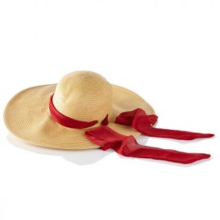 IMAN Global Chic Sexy Straw Hat with Set of 3 Elegant Scarves