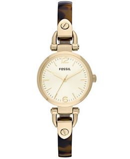 Fossil Womens Georgia Mini Gold Tone and Tortoise Bangle Bracelet Watch 26mm ES3336   Watches   Jewelry & Watches