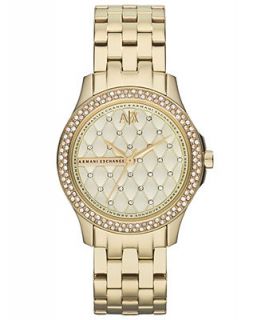 AX Armani Exchange Watch, Womens Gold Ion Plated Stainless Steel Bracelet 36mm AX5216   Watches   Jewelry & Watches