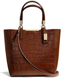 COACH MADISON MINI NORTH/SOUTH BONDED TOTE IN CROC EMBOSSED LEATHER   COACH   Handbags & Accessories