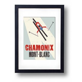 chamonix skiing graphic print by block culture