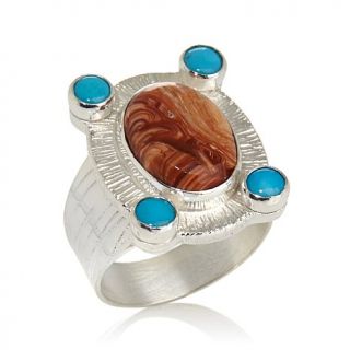 Jay King Caramel Opal and Turquoise Sterling Silver Ring