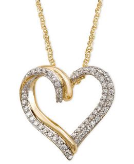 YellOra Diamond Necklace, YellOra Diamond Heart Pendant (1/4 ct. t.w.)   Necklaces   Jewelry & Watches