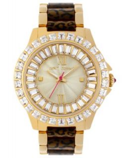 Betsey Johnson Watch, Womens Beige Leather Strap BJ00004 07   Watches   Jewelry & Watches