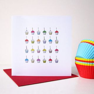 cupcakes with candles birthday card by mrs l cards