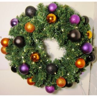 Queens of Christmas Pre Lit Blended Pine Wreath Decorated with