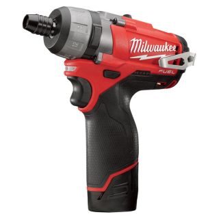 Milwaukee M12 FUEL Cordless Screwdriver Kit — 1/4in. Hex, 2-Speed, 12 Volt, With Compact 2.0 Ah  Batteries, Model# 2402-22  Power Screwdrivers