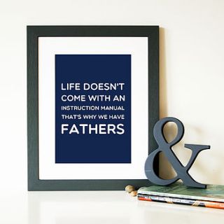 'that's why we have fathers' quote print by hope and love