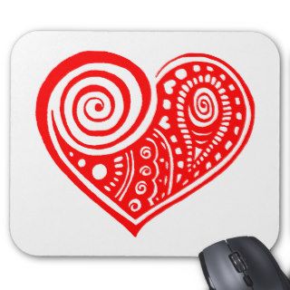 Paisley Heart /blk Mouse Mat