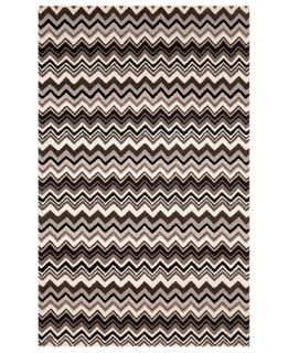 Liora Manne Area Rug, Seville 9666/48 Zigzag Stripe Black/White 8 x 10   Rugs