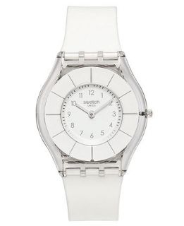 Swatch Watch, Unisex Swiss White Classiness White Silicone Strap 34mm SFK360   Watches   Jewelry & Watches