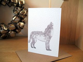 wolf snowflake christmas card by craft house concept