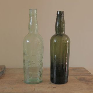 old glass bottles by homestead store