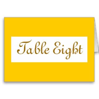 WEDDING TABLE NUMBER CHOOSE YOUR BACKGROUND COLOR CARD