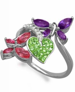 Kaleidoscope Swarovski Crystal Butterfly Drop Earrings in Sterling Silver (2 1/5 ct. t.w.)   Earrings   Jewelry & Watches