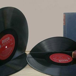 large vinyl record bookends lp's by vinyl village