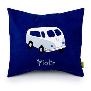 personalised campervan cushion by funky feet fashions