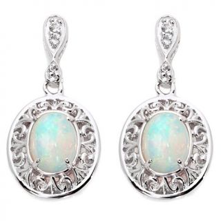 Victoria Wieck Ethiopian Opal and White Topaz Sterling Silver Frame Earrings