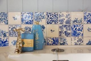 blue patchwork tiles by welbeck tiles