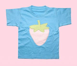 girls strawberry applique t shirt by not for ponies