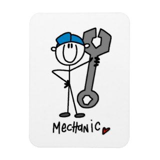 Mechanic With Wrench Stick Figure Flexible Magnet