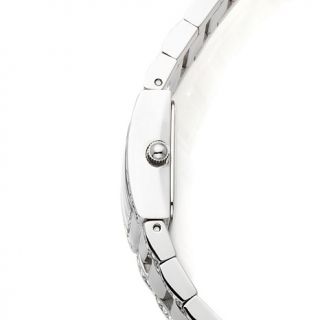 Caravelle Bulova Ladies' Silvertone Rectangular Case Crystal Accented Bracelet