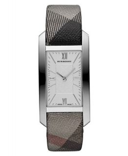 Burberry Watch, Womens Swiss Shimmer Check Leather Strap 18mm BU1114   Watches   Jewelry & Watches