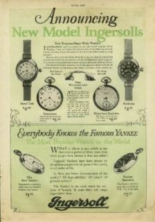 Announcing New Model Ingersoll pocket & wrist watches ad 1926 Entertainment Collectibles