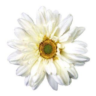 Royal Gerbera Daisy Jumbo Artificial Flower Hair Clip/Pin Brooch, White Beauty