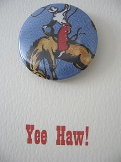 badge greeting card.yee haw by cowboys & custard