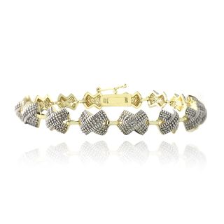 DB Designs Rhodium plated Gold Diamond 'X' Bracelet (I J, I2 I3) DB Designs Diamond Bracelets