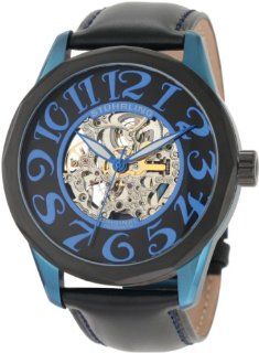 Stuhrling Original Men's 227A.332L515 Classic Traveler Viola Automatic Skeleton Black Dial Watch Watches