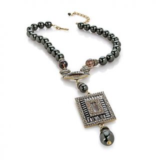 Heidi Daus "South Sea Riches" Simulated Tahitian Pearl Drop Necklace
