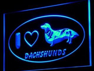 ADV PRO j227 b I Love Dachshund Dog Pet Shop Neon Light Sign  