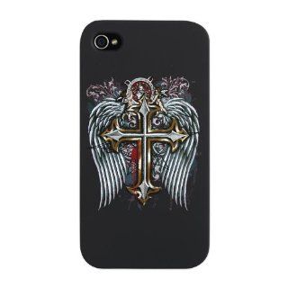 iPhone 4 or 4S Snap Case Cross Angel Wings 