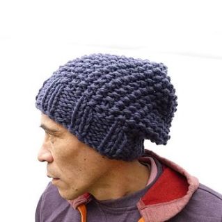 handknitted merino slouchy beanie by moaning minnie