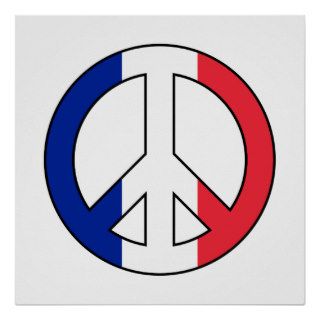 France's Flag Peace Symbol Posters