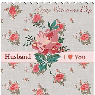 amour floral husband valentine's card by cavania