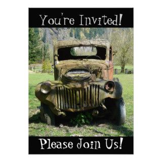 Antique Vintage Truck Retirement Party Invitation