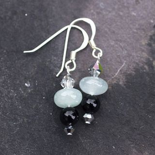 fluorite and black agate earrings by rosie soul