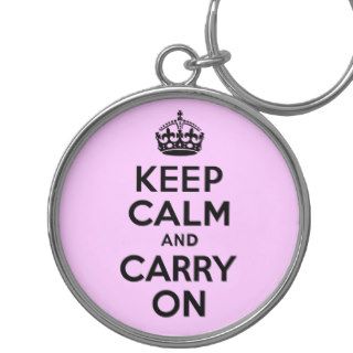  Keep Calm And Carry On Black and Pink Key Chain
