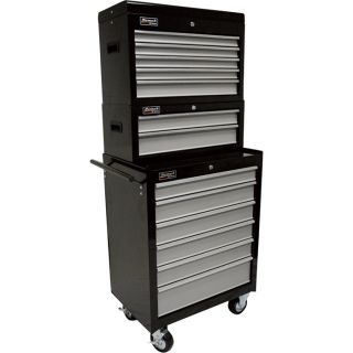 Homak SE Series 27in. 6-Drawer Rolling Tool Cabinet — Black, 27in.W x 18in.D x 37in.H, Model# BG04027603  Tool Chests