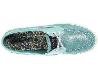 Sperry Top Sider Bahama 2 Eye Turquoise Sparkle Suede Patent
