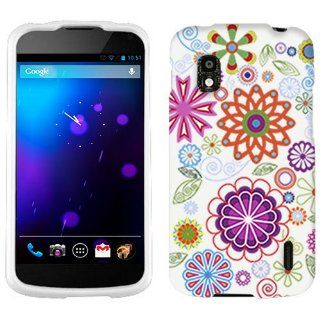 LG Nexus 4 Flowerworks on White Hard Case Phone Cover Cell Phones & Accessories