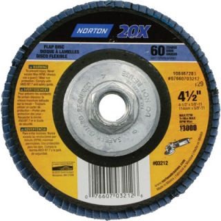 Norton 60-Grit Flap Disc — 4 1/2in.  Sanding   Conditioning Discs