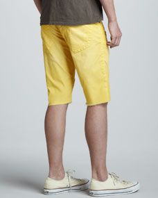 True Religion Ricky Cut Off Shorts, Yellow